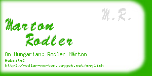marton rodler business card